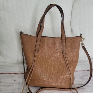 REBECCA MINKOFF Pebble Grained Brown Small Leather Crossbody Bag